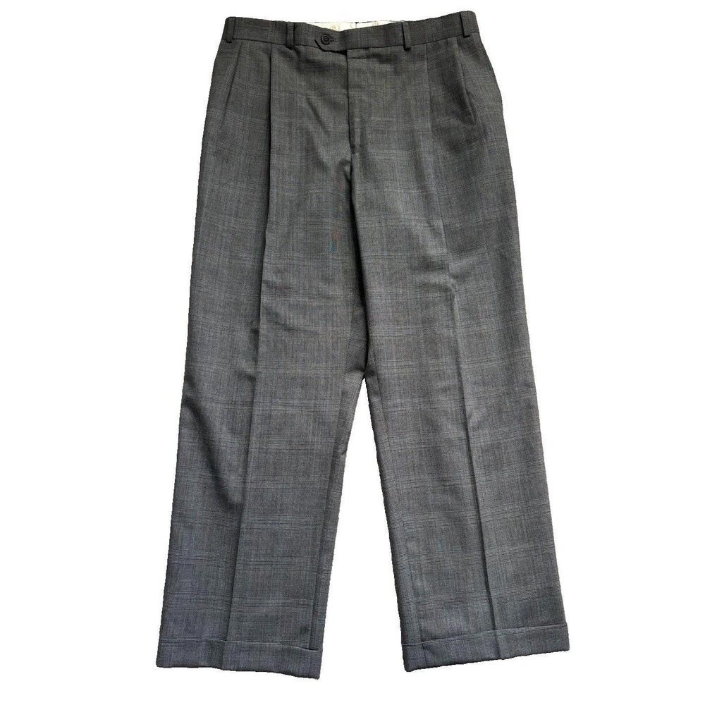 Vtg Ralph Lauren Chaps Glen Plaid 2pc Suit 41R 100% Wool Gray Made in Canada - Picture 6 of 14
